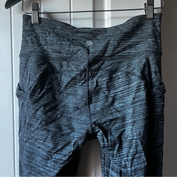 Athleta Heathered Grey Bandage Criss Cross Ankle Leggings Medium - Picture 6 of 7